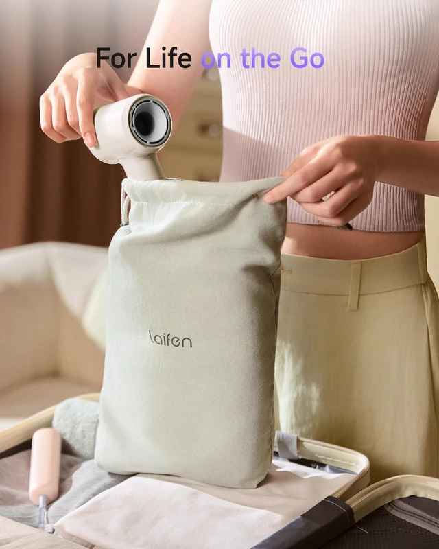 Alt view image 6 of 7 - Air 15x Fast Drying Ionic Hair Dryer for Travel, Palm-Sized, Milktea | Ultra Light, 200M Negative Ions for Frizz Control, Heat Protection, 5 Modes & 2 Airspeeds, Perfect for Styling & Daily Use