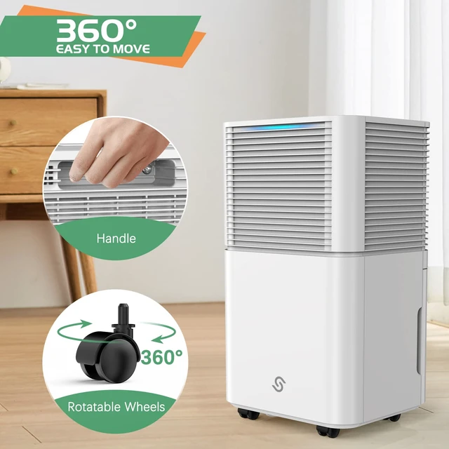 Alt view image 2 of 7 - 1500 Sq. Ft Dehumidifiers for Home and Basements,22 Pints Dehumidifiers for Large Room with Auto or Manual Drainage,0.528 Gallon Water Tank,24 Hours Timer,Dry Clothes Mode