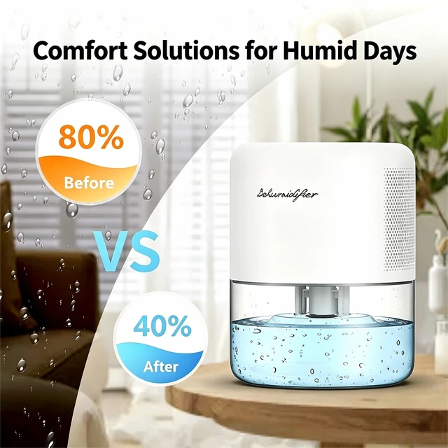 Alt view image 2 of 7 - Dehumidifier for Home Small Quiet Dehumidifiers for 44OZ Water Tank Auto Defrost and Shutoff 10 Colors Light 4 Timer Options 3 Modes Portable Dehumidifiers for Bedroom Bathroom Closet RV
