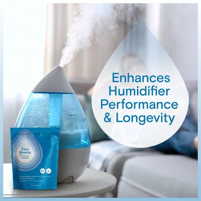 Alt view image 2 of 7 - Easy Breeze Humidifier Cleaner Drops, 2-Pack - Made in USA | Keeps tanks & water fresh between cleanings - reduces buildup & sludge - for all humidifier makes and models