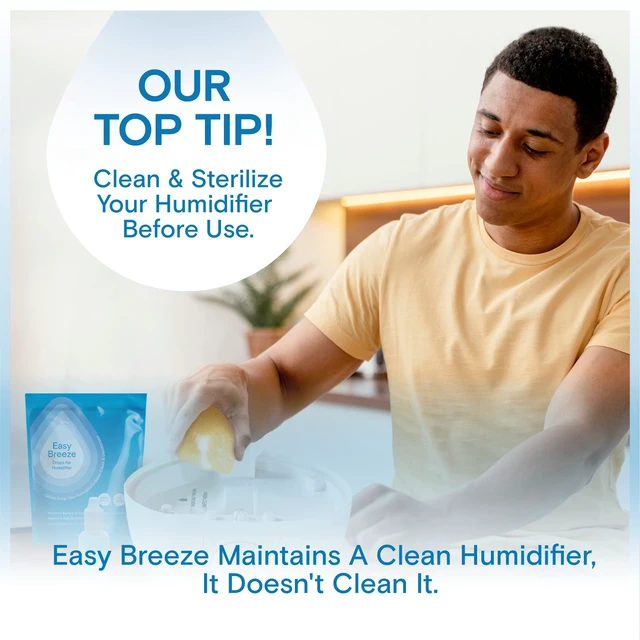 Alt view image 7 of 7 - Easy Breeze Humidifier Cleaner Drops, 2-Pack - Made in USA | Keeps tanks & water fresh between cleanings - reduces buildup & sludge - for all humidifier makes and models