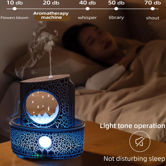 Alt view image 5 of 6 - Aromatherapy Humidifier for Sleep Relaxation, Raindrop Humidifiers,Aromatherapy Diffuser with 3 LED Color Changing Lights and Auto-Off, Air humidifier Suitable for Home, Office