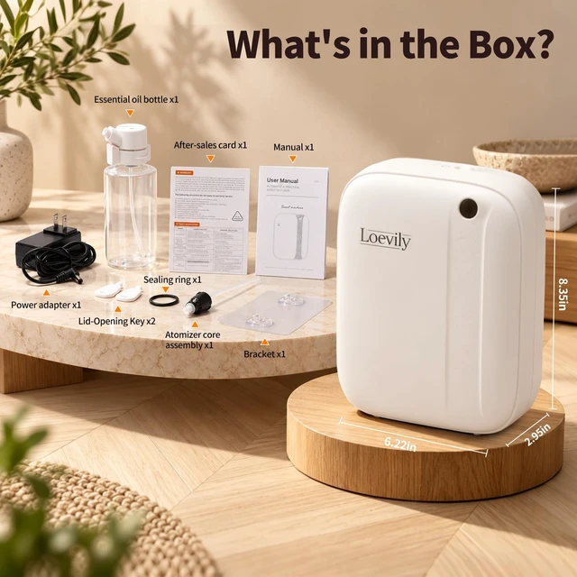 Alt view image 2 of 7 - Waterless Essential Oil Diffuser for Large Home Covers 3000 Sq Ft | 400ml Scent Diffuser, Smart Cold Air Scent Oil Machine, Tabletop or Wall Use, App Control for Bedroom, Office, Living Room