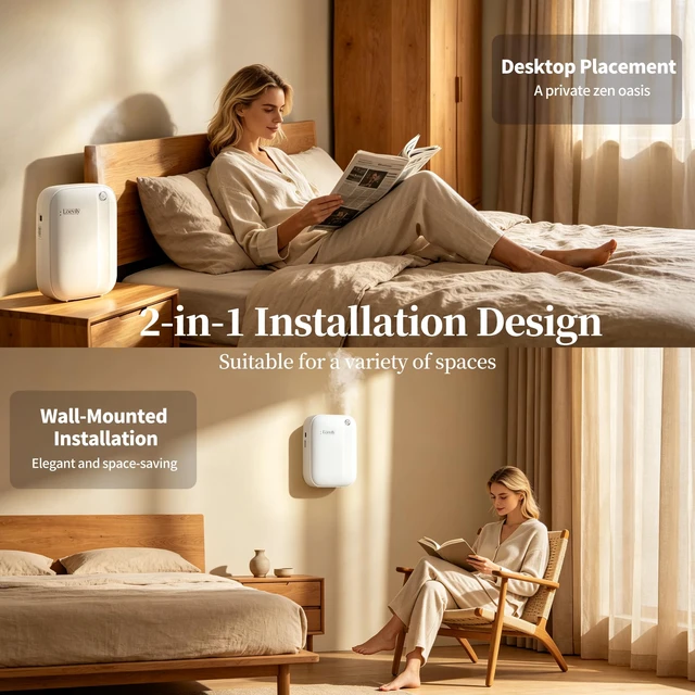 Alt view image 6 of 7 - Waterless Essential Oil Diffuser for Large Home Covers 3000 Sq Ft | 400ml Scent Diffuser, Smart Cold Air Scent Oil Machine, Tabletop or Wall Use, App Control for Bedroom, Office, Living Room