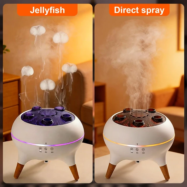 Alt view image 2 of 7 - Essential Oil Diffuser Jellyfish Humidifier Remote Ctrl & 7Color LED | 250ML Dancing Jellyfish Aromatherapy Diffuser, Ultrasonic Air Humidifier, Sound Pickup, for Home Bedroom, Office & Hotel Use