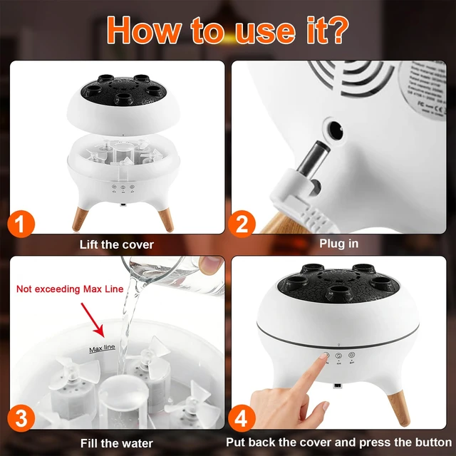 Alt view image 7 of 7 - Essential Oil Diffuser Jellyfish Humidifier Remote Ctrl & 7Color LED | 250ML Dancing Jellyfish Aromatherapy Diffuser, Ultrasonic Air Humidifier, Sound Pickup, for Home Bedroom, Office & Hotel Use