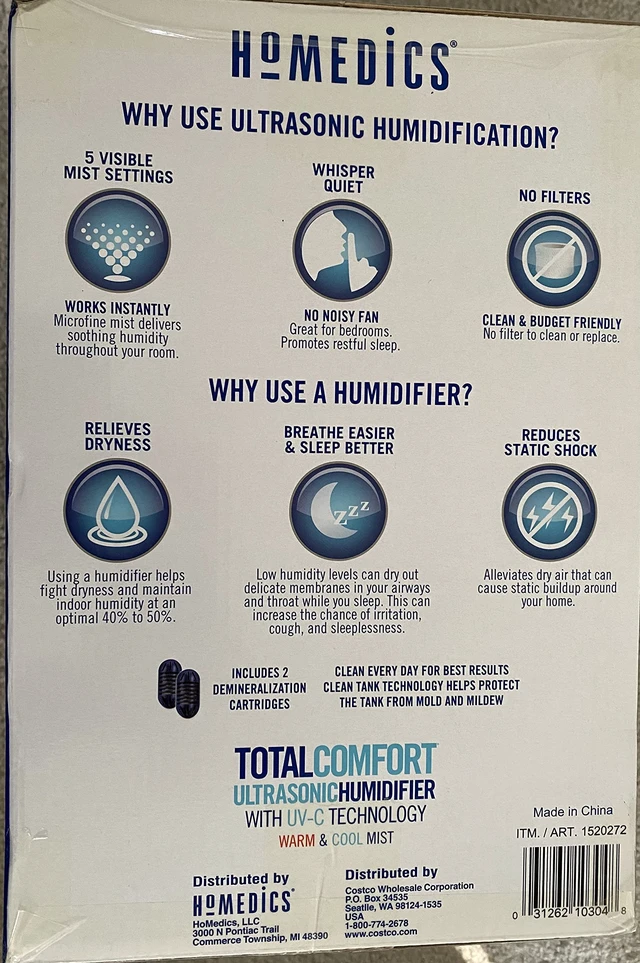 Alt view image 3 of 4 - TotalComfort® Ultrasonic Humidifier with UV-C Technology and Remote Control