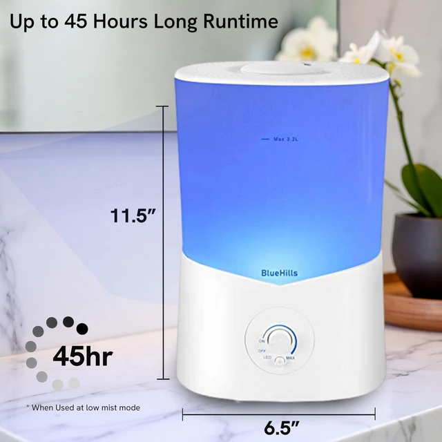 Alt view image 4 of 7 - Premium 3000 ML Essential Oil Diffuser Humidifier Large 3L White | XL Huge Size Capacity, High Mist Output, Long Run Time, Décor Lights, Aromatherapy Humidifier Diffuser Combo, Large Room K1