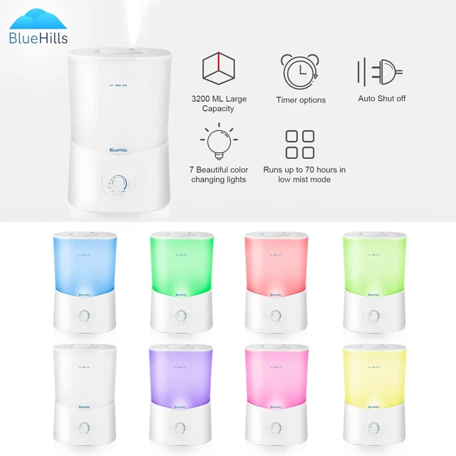Alt view image 7 of 7 - Premium 3000 ML Essential Oil Diffuser Humidifier Large 3L White | XL Huge Size Capacity, High Mist Output, Long Run Time, Décor Lights, Aromatherapy Humidifier Diffuser Combo, Large Room K1
