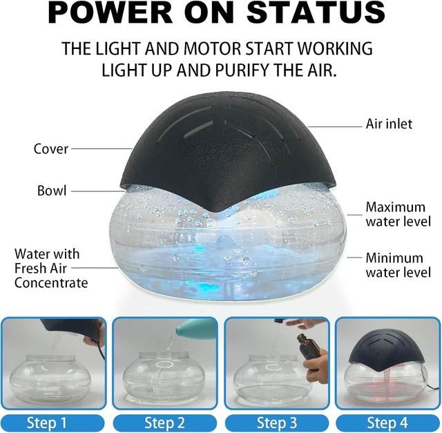 Alt view image 6 of 6 - Air Humidifier with Colorful LED Lights for Bedroom, Living Room, OfficeTransparent and black