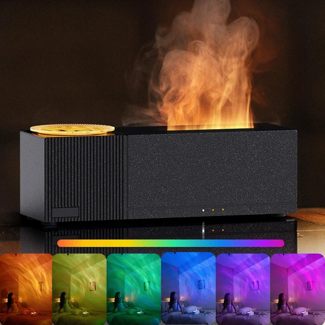 Main image of Flame Aroma Diffuser with Starry Sky Projection, Essential Oil Diffuser,150ml Humidifier with Remote Control,Timer,Waterless Auto Shut-Off for Home Office Bedroom