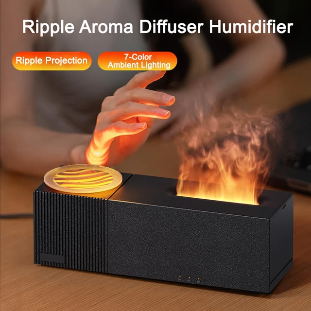 Alt view image 5 of 7 - Flame Aroma Diffuser with Starry Sky Projection, Essential Oil Diffuser,150ml Humidifier with Remote Control,Timer,Waterless Auto Shut-Off for Home Office Bedroom