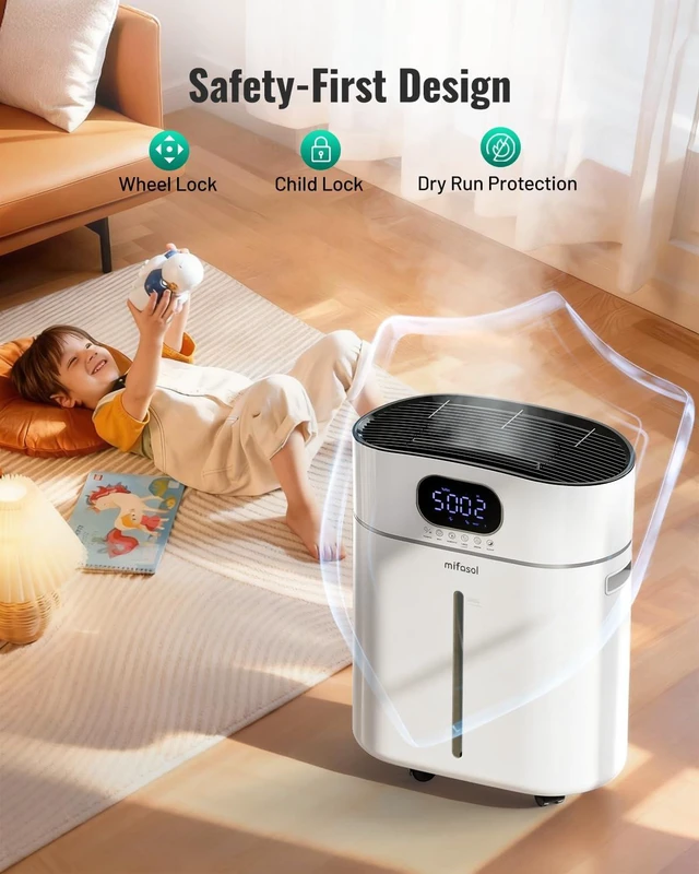 Alt view image 6 of 7 - Humidifier Large Room Warm and Cool Mist for Bedroom, 3.2Gal/12L, White | Auto Restart Humidifiers for Home Plants, Air Humidifiers for Bedroom with Diffuser & Flame Light, timer, smart humidity