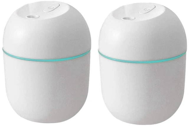 Main image of 2X Air Humidifier USB Small 220Ml Mini Portable Cool Mist Diffuser for Bedroom Office Desk Car Aroma Atomizer,White