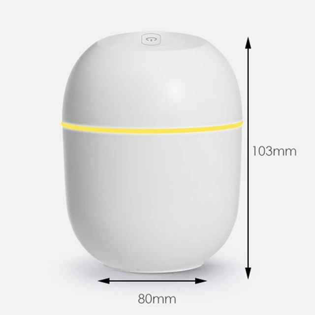 Alt view image 6 of 7 - 2X Air Humidifier USB Small 220Ml Mini Portable Cool Mist Diffuser for Bedroom Office Desk Car Aroma Atomizer,White