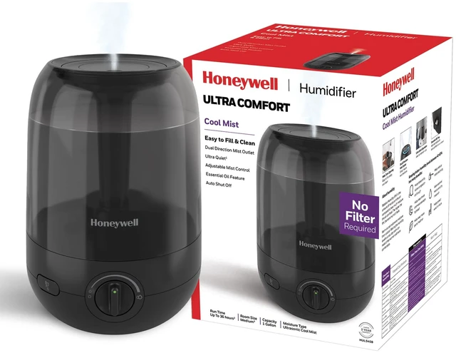 Main image of Ultra Comfort Cool Mist Humidifier, No Filter, Easy to Fill and Clean, Cleaning Brush Included, Ultra Quiet, Use Air Humidifier with Essential Oils for Extra Comfort, Black, HUL545B
