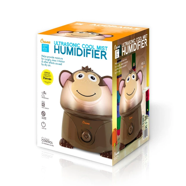 Alt view image 5 of 6 - Adorables Ultrasonic Humidifiers for Bedroom and Baby Nursery, 1 Gallon Cool Mist Air Humidifier for Large Room or Kid's Room, Humidifier Filters Optional, Monkey