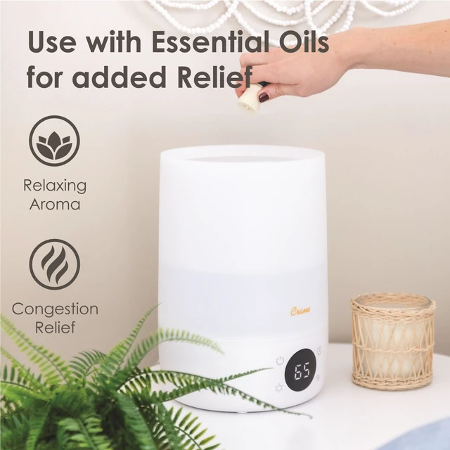 Alt view image 5 of 7 - Ultra-Quiet 3-in-1 Humidifier, Essential Oil Aroma Diffuser & Soothing Sleep Light - Compact 1.2 Gallon Capacity with Adjustable Night Light & Fragrance Tray - Ideal for Bedroom and Office