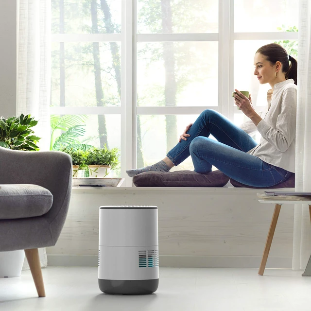 Alt view image 3 of 7 - MistAire EVA-Speed Evaporative Humidifier | 4 Speeds, Up to 500 Sq. Ft. Coverage, 2.8L Tank, Up to 28 Hours of Runtime