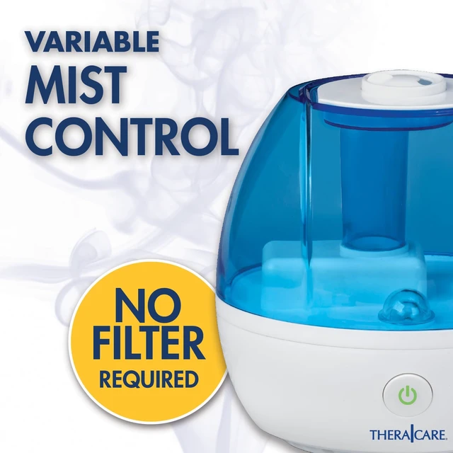 Alt view image 5 of 7 - Cool Mist Ultrasonic Humidifier, 0.5 Gallon | Soothing Cool Mist for Medium Rooms, 16-Hour Run Time, No Filter Required, Quiet Whole-Room Comfort