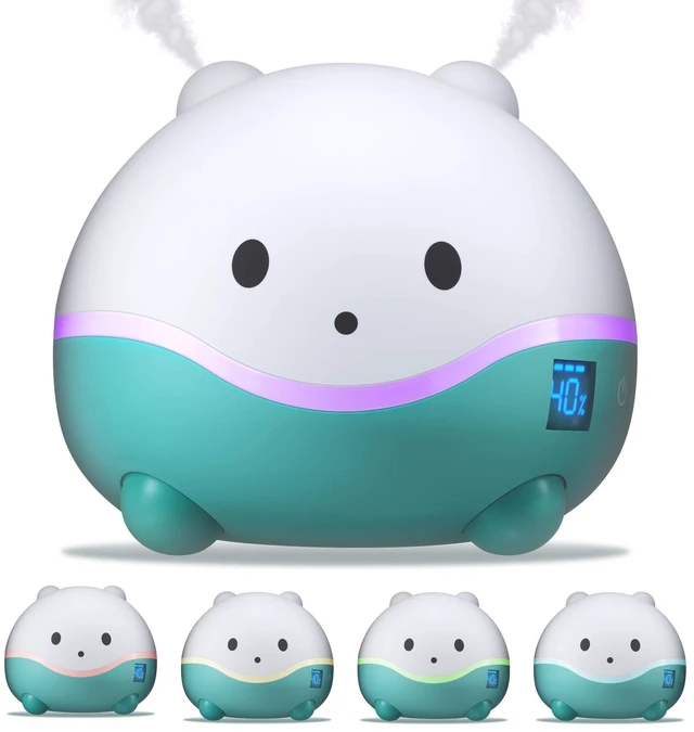 Main image of WISPI 3-in-1 Humidifier, Diffuser & Night Light for Baby/Kids - 3 Mist Strength, 7 LED Color Changing Lights, Essential Oil Tray for Aromatherapy - Cute Humidifiers for Bedroom/Nursery