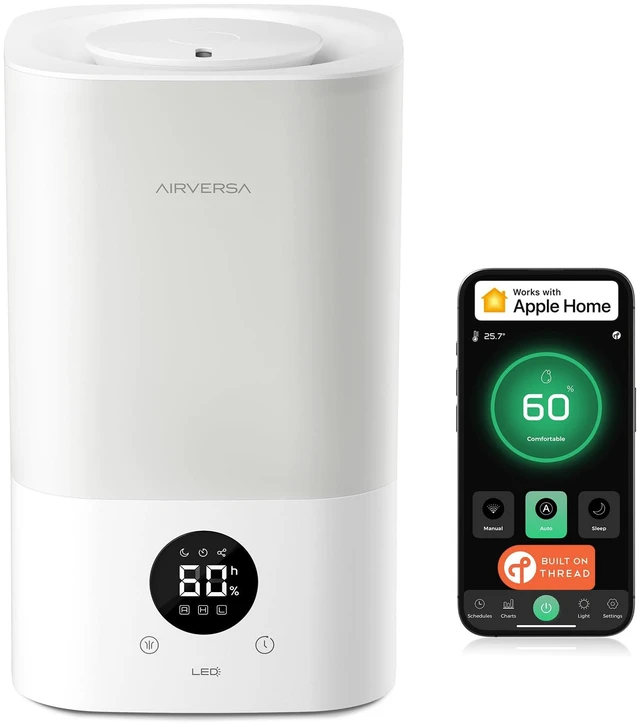 Main image of AH1B 3.2L HomeKit Smart Humidifier, Top-Fill, Cool Mist, White | ONLY, HomeKit Over THREAD, HomeKit Hub Required, Sleep Mode, 60 hrs Lasting, for Large Room, Aroma Diffuser