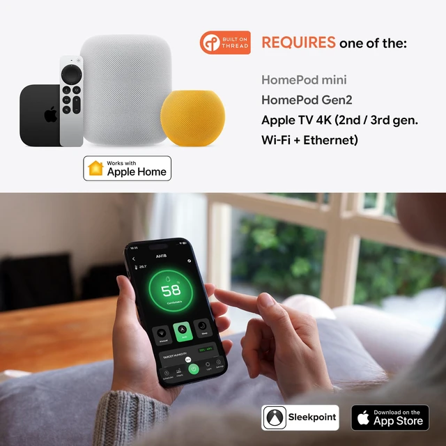 Alt view image 4 of 6 - AH1B 3.2L HomeKit Smart Humidifier, Top-Fill, Cool Mist, White | ONLY, HomeKit Over THREAD, HomeKit Hub Required, Sleep Mode, 60 hrs Lasting, for Large Room, Aroma Diffuser