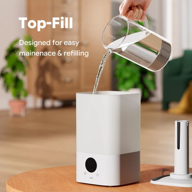 Alt view image 6 of 6 - AH1B 3.2L HomeKit Smart Humidifier, Top-Fill, Cool Mist, White | ONLY, HomeKit Over THREAD, HomeKit Hub Required, Sleep Mode, 60 hrs Lasting, for Large Room, Aroma Diffuser