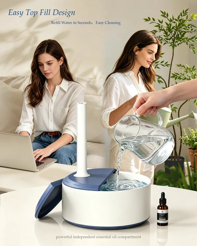 Alt view image 4 of 7 - C10 Humidifier for Bedroom, 4.2L Top Fill, Integrated leak-proof design | 30H runtime cool mist air humidifier for home,easy to clean, suitable for large room,250-300mL/h aroma tray auto shut-off