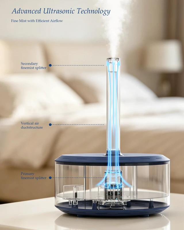 Alt view image 6 of 7 - C10 Humidifier for Bedroom, 4.2L Top Fill, Integrated leak-proof design | 30H runtime cool mist air humidifier for home,easy to clean, suitable for large room,250-300mL/h aroma tray auto shut-off