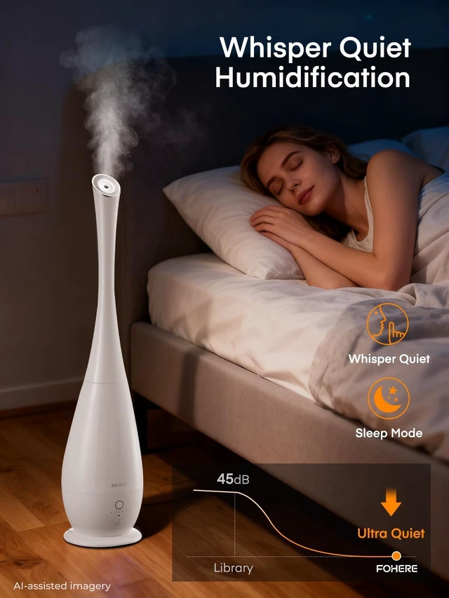 Alt view image 3 of 7 - Humidifiers for Bedroom Large Room, 5L Cool Mist Quiet Humidifier 48H Long Last for Indoor Plant, Baby, Home, Office with Humidity Sensor, Aroma Box, 3 Speed Settings, White