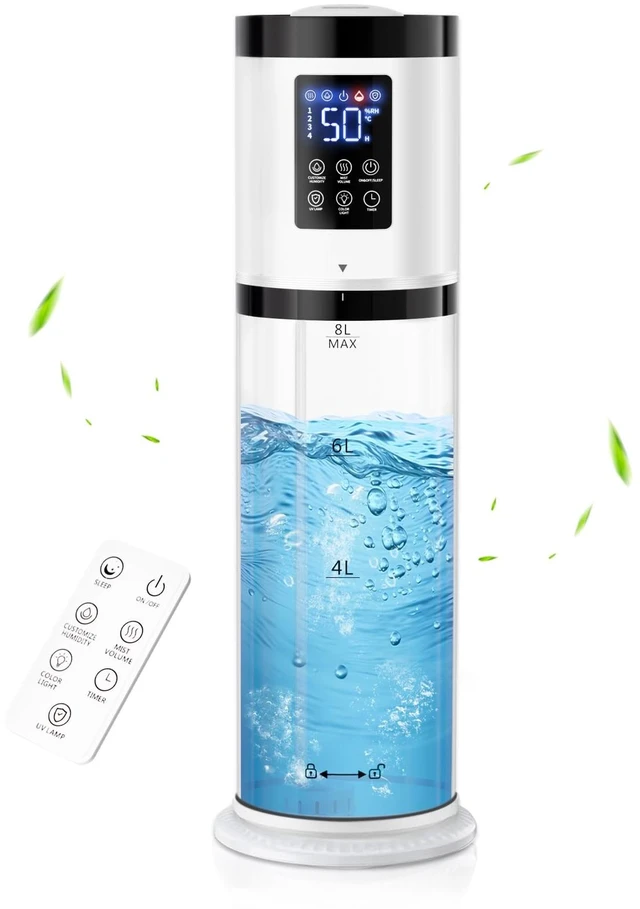 Main image of 8L Humidifiers for Bedroom, 30dB Quiet, 500ft² Coverage, 60H Runtime | 3-in-1 Air Humidifier & Essential Oil Diffuser & Ambient Light, Top Fill, Sleep Mode, 16H Timer, Auto Shutoff Protection