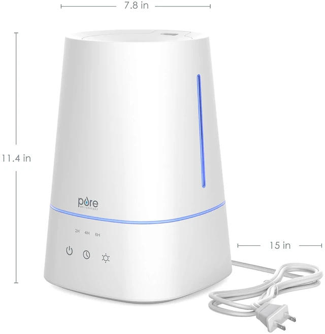 Alt view image 7 of 7 - HUME Max Top Fill Ultrasonic Cool Mist Humidifier | 1-Gallon Tank, Up to 30 Hours of Mist, 3 Speeds, Timer, Night Light & Top-Fill Design (White)