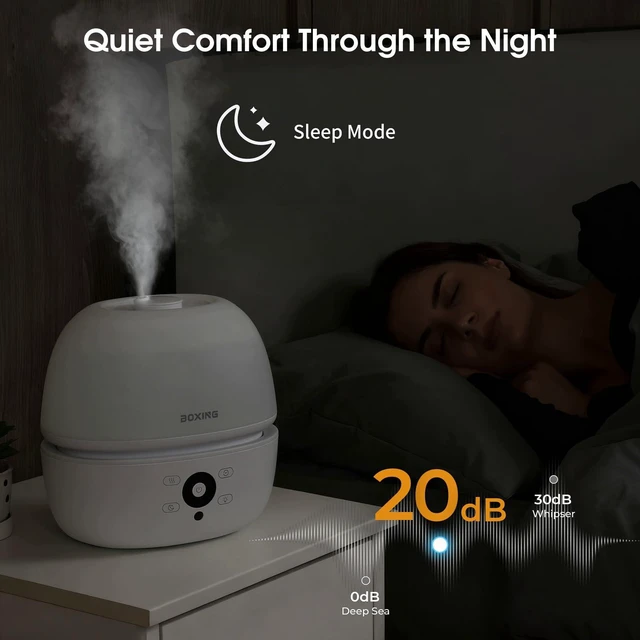 Alt view image 5 of 7 - 3L Cool Mist Humidifier for Bedroom with Remote, 20dB Quiet, 7-Color Light | Top Fill, 30H Runtime, Timer, Sleep Mode, Ultrasonic, Night Light, Essential Oil Tray; Baby Room, Nursery, Office & Plants