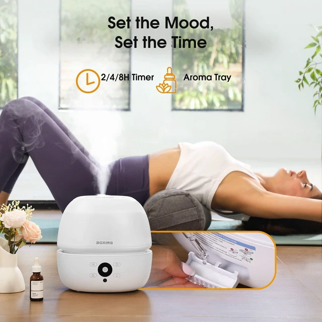 Alt view image 6 of 7 - 3L Cool Mist Humidifier for Bedroom with Remote, 20dB Quiet, 7-Color Light | Top Fill, 30H Runtime, Timer, Sleep Mode, Ultrasonic, Night Light, Essential Oil Tray; Baby Room, Nursery, Office & Plants