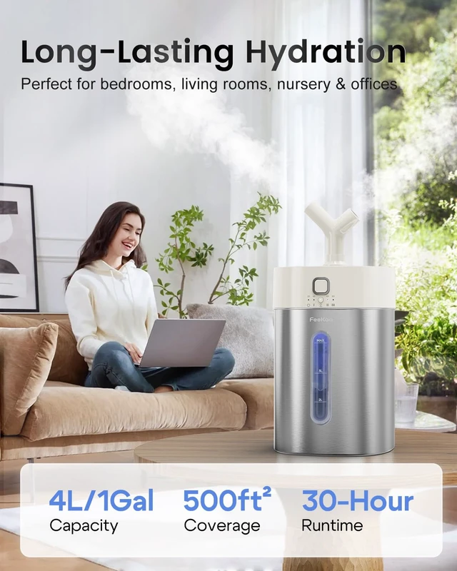 Alt view image 2 of 7 - , Humidifier Large Room Nursery Living Room Office, White