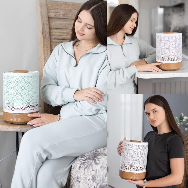 Alt view image 3 of 7 - 2500 ML Humidifier with Essential Oil Diffuser Décor Wood Grain | Aroma Home Décor Design, Large Capacity, LED Lights, Ultrasonic Cool Mist, Baby Living Large Room, Night Mode, Timer XL F006