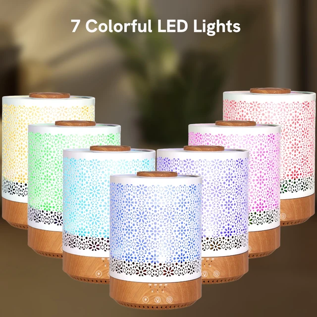 Alt view image 7 of 7 - 2500 ML Humidifier with Essential Oil Diffuser Décor Wood Grain | Aroma Home Décor Design, Large Capacity, LED Lights, Ultrasonic Cool Mist, Baby Living Large Room, Night Mode, Timer XL F006