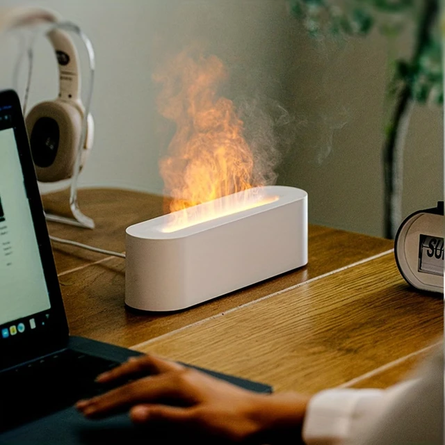 Alt view image 3 of 6 - Aromatherapy Essential Oil Diffuser, Timer Off Flame Humidifier, 150ml Capacity, for Yoga, Home, Office, School,White