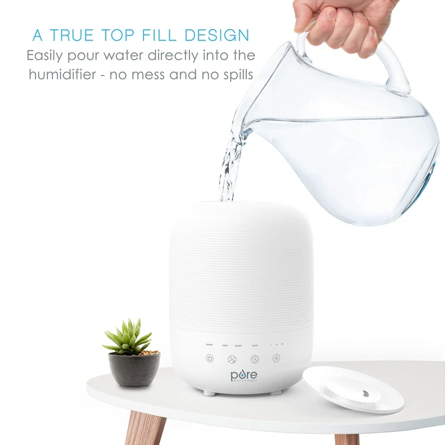 Alt view image 2 of 7 - ® HUME Sense Top Fill Humidifier Large 3L Tank, Auto Mode Humidity Sensor, 3 Mist Settings, Optional Night Light, Optional Aromatherapy, Sleep Mode & Auto Shut-Off