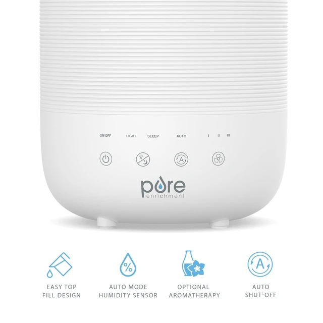 Alt view image 3 of 7 - ® HUME Sense Top Fill Humidifier Large 3L Tank, Auto Mode Humidity Sensor, 3 Mist Settings, Optional Night Light, Optional Aromatherapy, Sleep Mode & Auto Shut-Off
