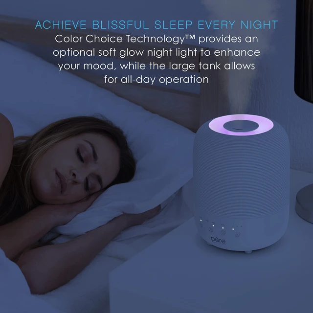 Alt view image 4 of 7 - ® HUME Sense Top Fill Humidifier Large 3L Tank, Auto Mode Humidity Sensor, 3 Mist Settings, Optional Night Light, Optional Aromatherapy, Sleep Mode & Auto Shut-Off