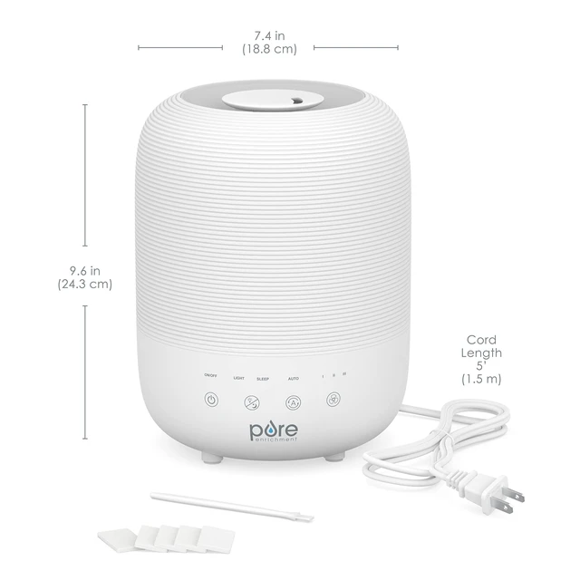 Alt view image 7 of 7 - ® HUME Sense Top Fill Humidifier Large 3L Tank, Auto Mode Humidity Sensor, 3 Mist Settings, Optional Night Light, Optional Aromatherapy, Sleep Mode & Auto Shut-Off