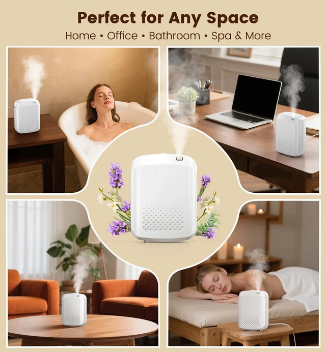 Alt view image 5 of 7 - Waterless Essential Oil Diffuser 3000 Sq.Ft Coverage | Lasting Scent for Home Hotel Office Basement, Cold Air Scent Machine, App Control, No-Noise, Pet Friendly, 400ml Capacity