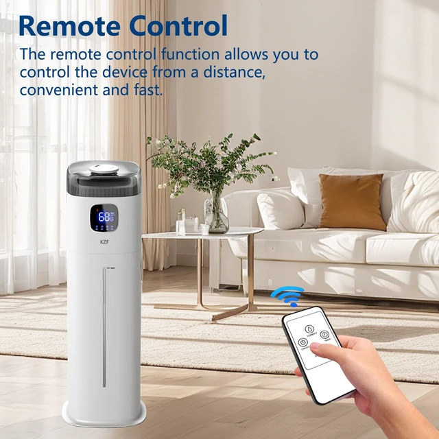 Alt view image 3 of 6 - Large Humidifier for Bedroom, 9L/2.5Gallon Ultrasonic Cool Mist Humidifier with Humidistat, 360°Nozzle, 350ML/H Big Mist Level, Suitable for Kids Room Livingroom Yoga Office PlantWhite