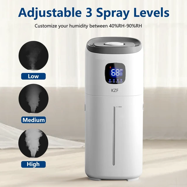 Alt view image 5 of 6 - Humidifiers for Bedroom, 15L Large Room Humidifier, 2000 Sq.ft Coverage, 72Hrs Runtime, Top Fill, 26dB Quiet, 3 Mist Levels & Diffuser, Auto Shut-Off, Ready for Baby Nursery Home and Plants