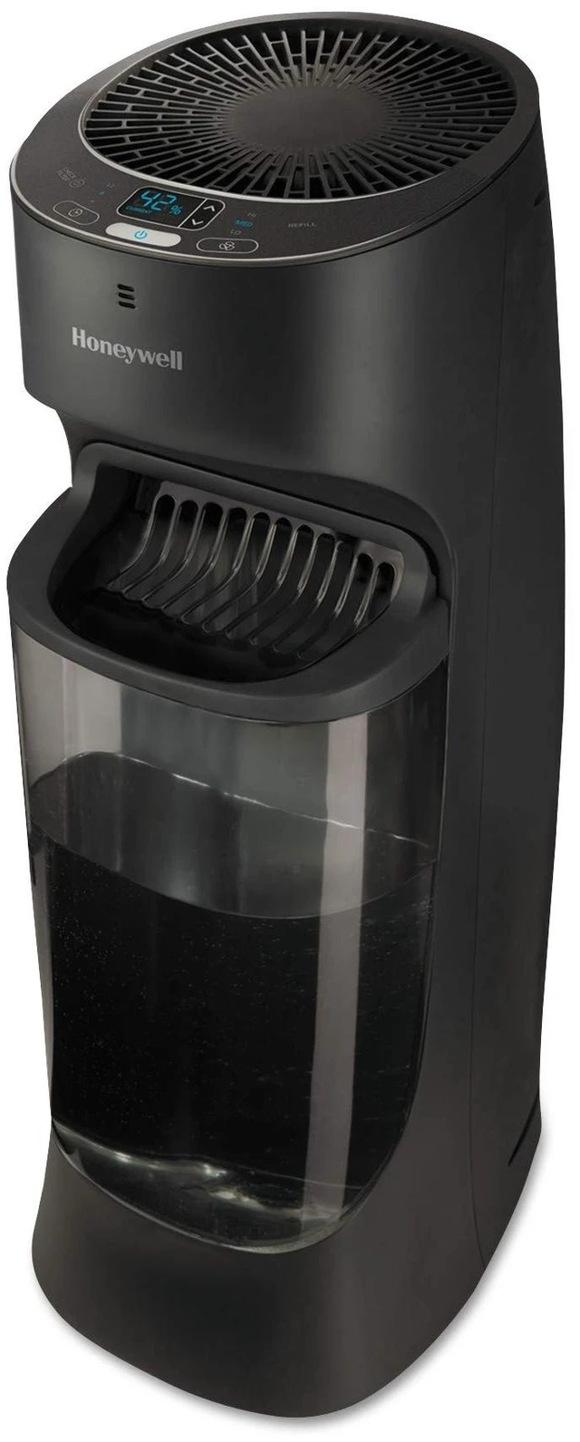 Main image of Top Fill Tower Humidifier, Digital Humidistat, Black Cool Mist Humidifiers for Bedroom, Home or Office with Space-Saving Tower Design
