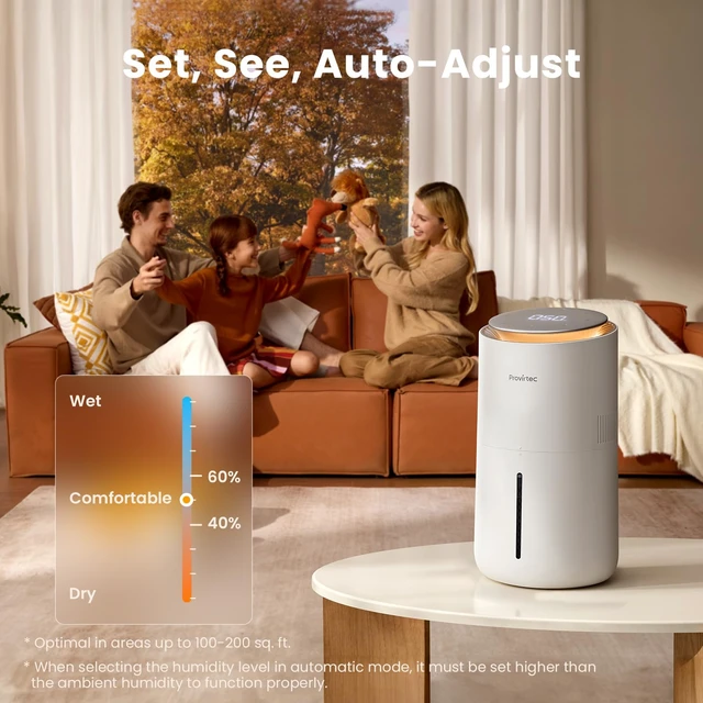 Alt view image 6 of 7 - MistFree Evaporative Humidifier for Bedroom Easy Clean | 3L, Auto Humidity Control, Washable Filter, Night Light, Sleep Mode, Timer, No White Dust for Sensitive Individuals & Baby