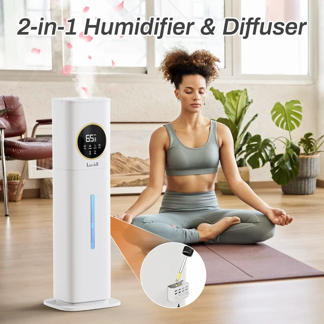 Alt view image 6 of 7 - Humidifier Large Room, 2.1Gal/8L Humidifiers for Bedroom Home with Essential Oil Diffuser, Top Fill Whole House Cool Mist Humidifiers for Plants Baby Kids Adults Office, White