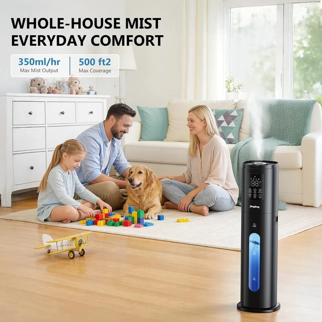 Alt view image 2 of 7 - Humidifiers for Bedroom Large Room, 7L/1.85Gal Large Humidifier with Smart App & Remote Control, 4 Mist Levels Humidifier for Home Crow